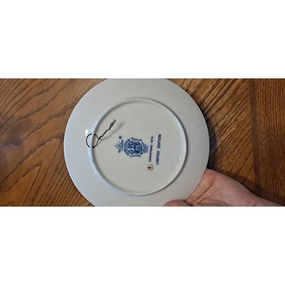 1973 Christmas Limited Edition Bareuther Bavaria Weihnachten‎ Blue  Plate
